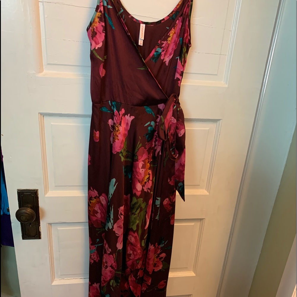 Satin Floral maxi dress